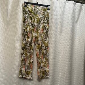 Rip Curl Tropical Print Pants - Green, Orange, Black, White